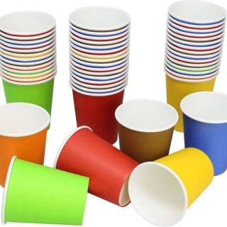 PAPER GLASS Printed Paper Glass, Disposable Cups for Party/Home/Office - Pack of 50 (Multicolor, 300 Ml)